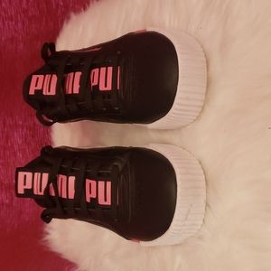 Puma Cali sneakers Size 6.5. Black, pink and white